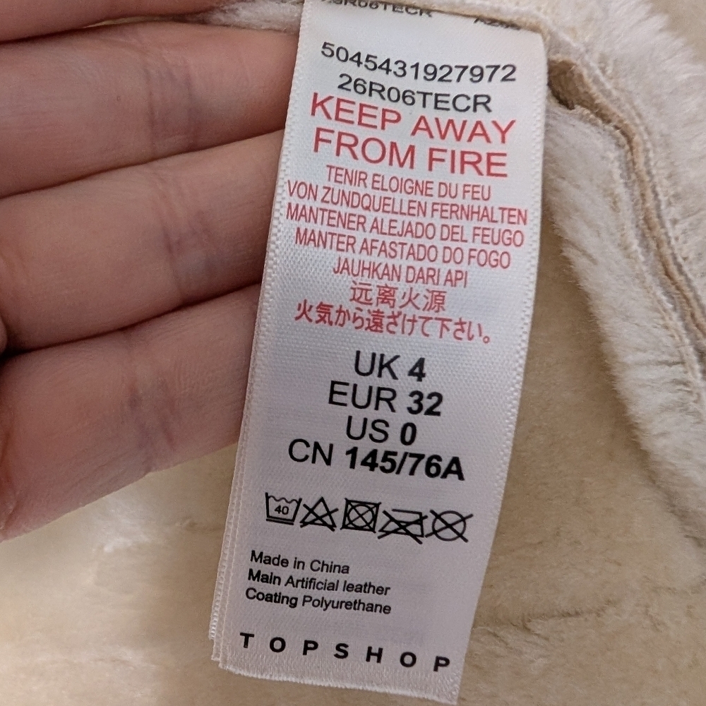 Topshop faux leather aviator jacket with faux fur trim - Picture 9 of 9